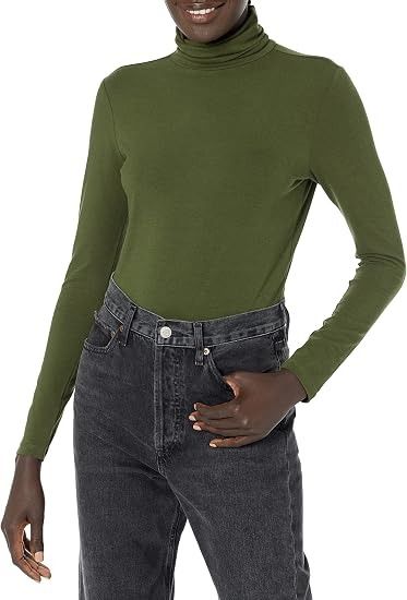 Green Turtleneck Long Sleeve Top image 2
